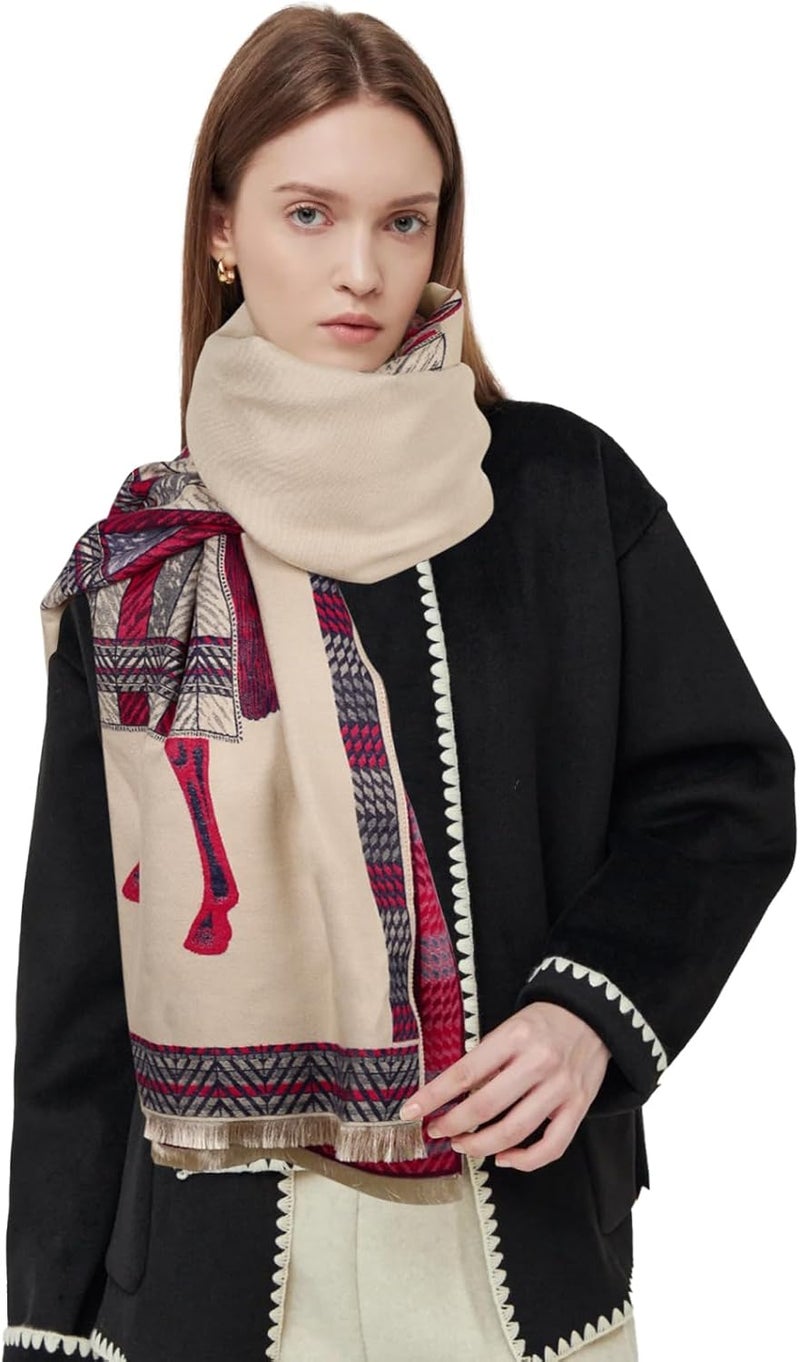 EXTREE Scarfs for Women Pashmina Silky Shawl Wrap for Evening Dressing Blanket Open Front Poncho Cape - Image 5